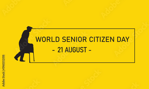 21 August Word citizen day yellow banner, holiday concept 
