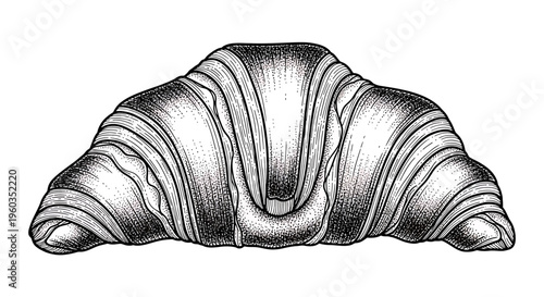 Hand drawn sketch of a croissant vector illustration of a french pastry