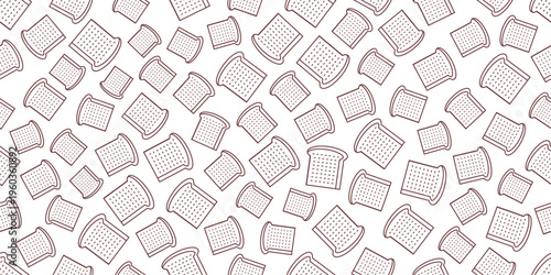 Slice bread doodle pattern background. Seamless slice bread doodle pattern. Hand drawn of slice bread doodle pattern. Slice bread doodle seamless pattern background. 