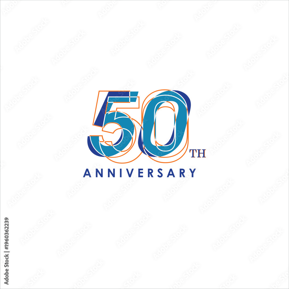 Obraz premium Colorful 50th Anniversary Logo Design with Modern Abstract Style