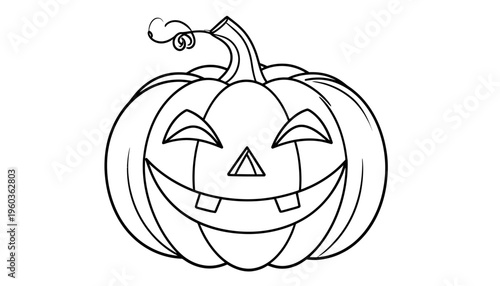 A scary orange Halloween pumpkin head vector illustration features a ripe vegetable character with a carved face, isolated on a white background for October holiday harvest decoration