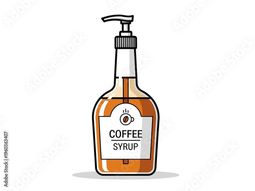 Delicious Coffee Syrup Dispenser Illustration for Beverage Enhancement