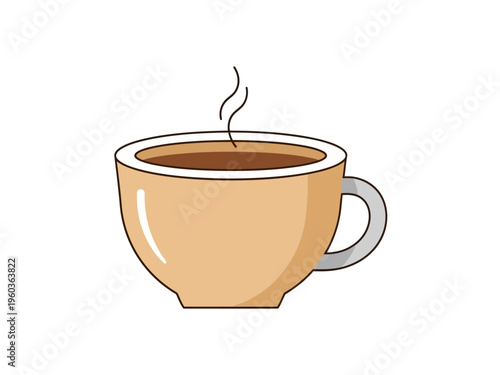 Warm beverage in a mug with steam rising, a comforting cup of coffee or tea