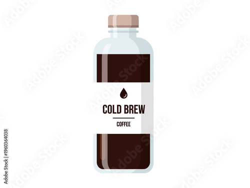Refreshing Cold Brew Coffee in a Clear Bottle with a Minimalist Label