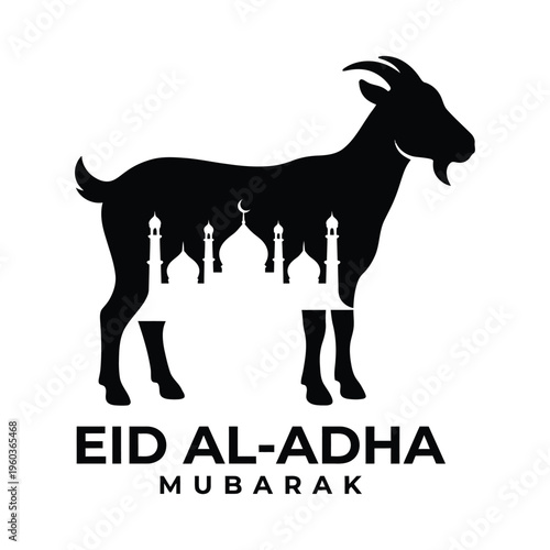Eid Al-Adha Mubarak Goat Silhouette