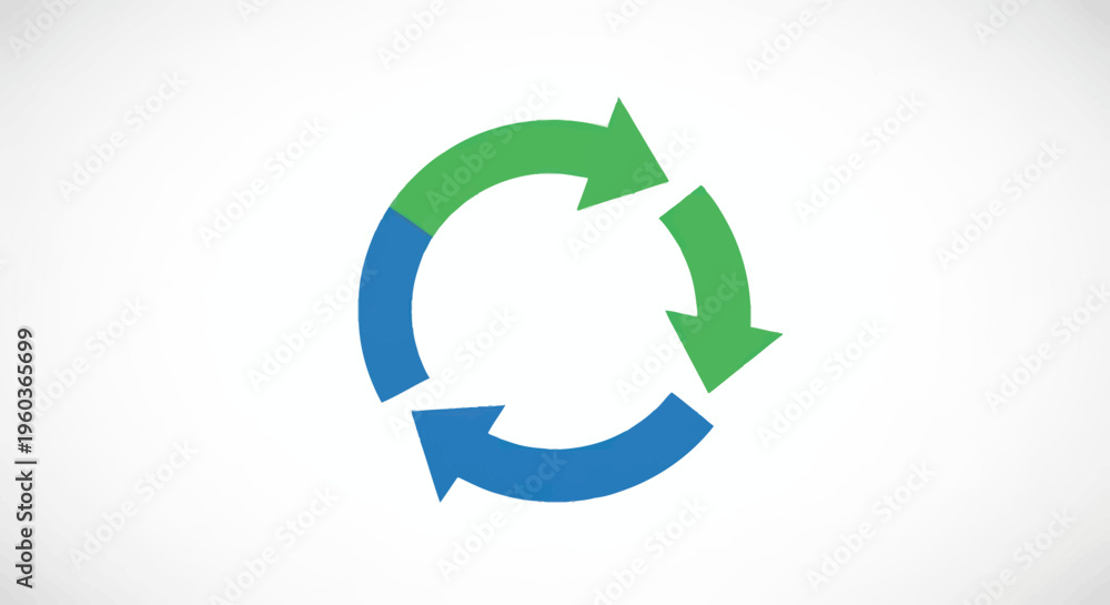 Fototapeta premium Recycle Symbol with Blue Green Arrows.