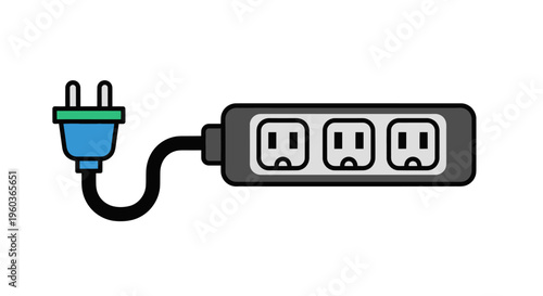 Power Strip with Plug and Cord.