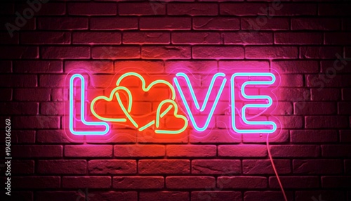 Neon sign with the word 