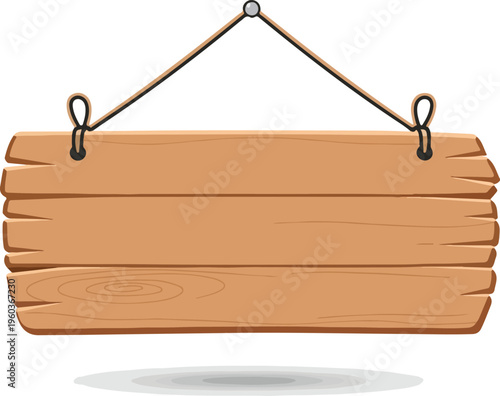 Wooden Signage with Rope Suspension for Rustic and Natural Themed Designs