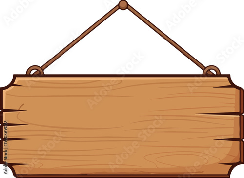 Rustic wooden hanging sign with rope, perfect for adding a vintage touch to any space or for a personalized message board