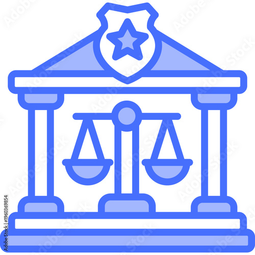Court Justice blue icon