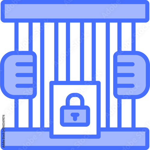 Jail Cell blue icon