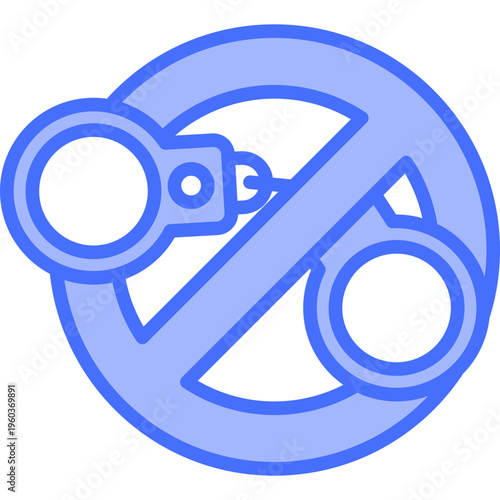 Crime Prevention blue icon