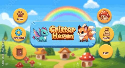 Cute Fantasy Critters in Critter Haven Game.
