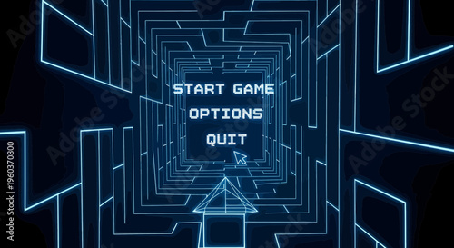 Digital Maze Game Interface with Start Options.