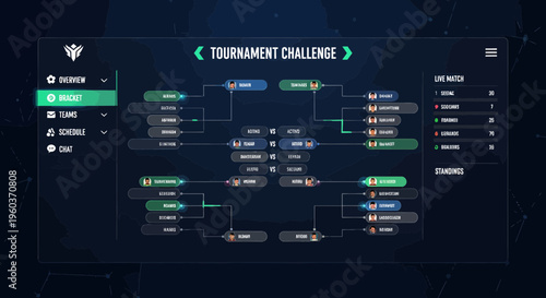 Digital Tournament Bracket Interface Displaying Competition Structure.