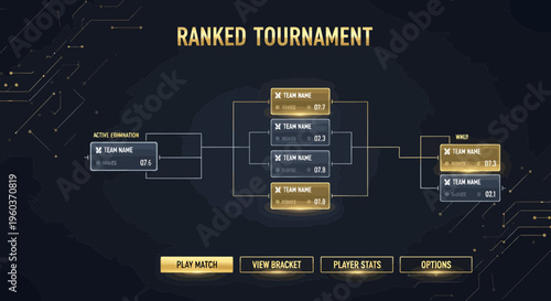 Digital Tournament Bracket Interface for Ranked Competition.