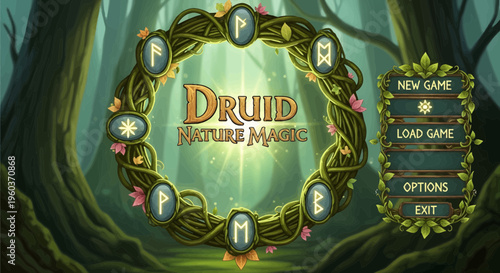 Druid Fortune Magic Game Title Screen.
