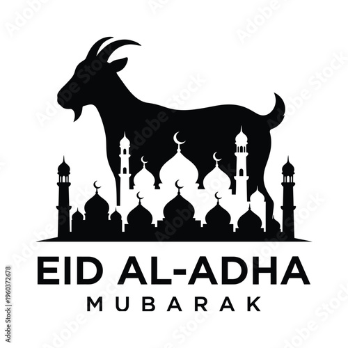 Eid al adha mubarak islamic background Vector 
