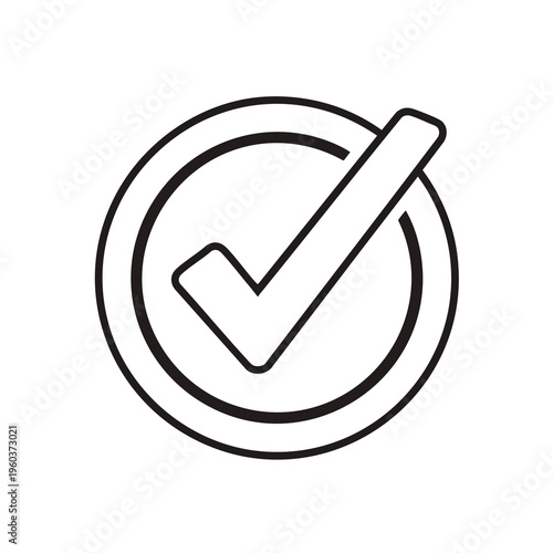 A simple line drawing of a checkmark inside a circular outline