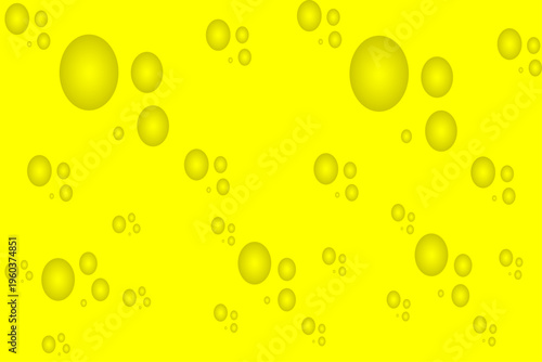 Bright Yellow Abstract Background with 3D Spheres and Bubbles,Seamless Pattern of Yellow Circles and Gradients for Graphic Design.