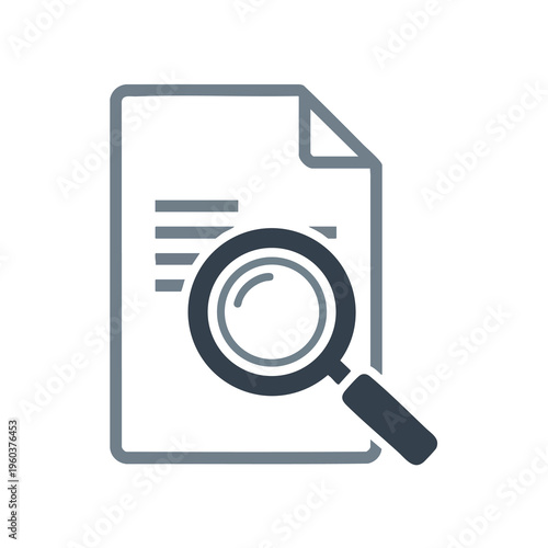 Magnifying glass over document for analysis