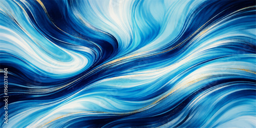 Abstract blue wave background featuring a soft flowing pattern with smooth digital lines and liquid motion texture for a modern art wallpaper design