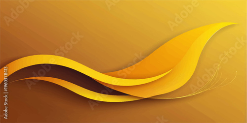 Abstract orange and yellow wave background vector illustration featuring smooth gold curves and a light decorative pattern for a modern summer banner design