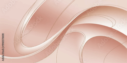 Soft pink and red abstract background featuring smooth silk waves and futuristic light curves in a decorative vector illustration pattern for a professional business wallpaper