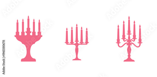 Single-color candlestick icon with candle, sleek minimalist vector style.