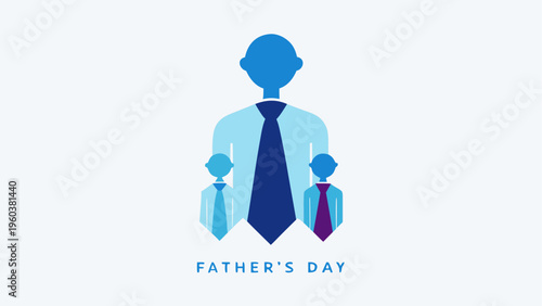 Father and sons in blue ties