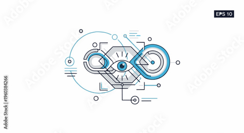 Infographic design with infinity symbol and clock.