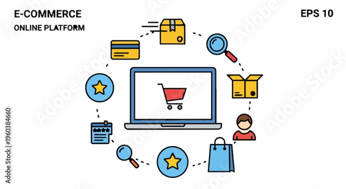 E-commerce online shopping platform concept.