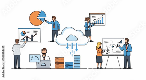 Business people working with cloud computing.