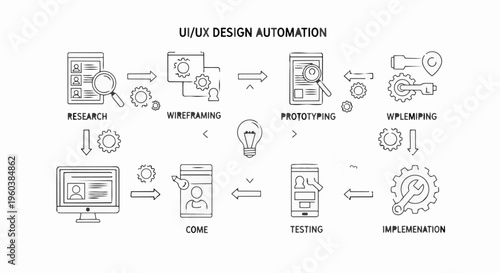 UI/UX design automation process workflow.