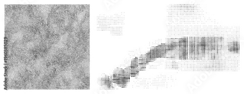 Vector halftone using dot density gradients, stippling texture, graphic design element, print background, visual effect, rasterized vector illusion.