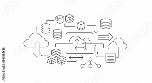 Cloud computing and data storage concept.