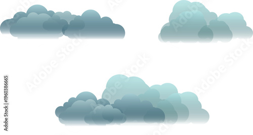 どんよりした夜の雲の装飾イラスト素材