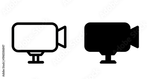 camera, camcorder, video, film, movie, cinema, recording, record, media, device, technology, icon, icons, silhouette, silhouettes, vector, illustration, clipart, isolated, black, shape, symbol, equipm