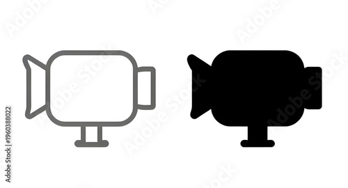 video, camera, camcorder, film, movie, cinema, recording, record, media, device, technology, icon, icons, silhouette, silhouettes, vector, illustration, clipart, isolated, black, shape, symbol, equipm