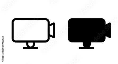 camera, video, camcorder, film, movie, cinema, recording, record, media, device, technology, icon, icons, silhouette, silhouettes, vector, illustration, clipart, isolated, black, shape, symbol, equipm