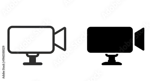 camera, video, camcorder, film, movie, cinema, recording, record, media, device, technology, icon, icons, silhouette, silhouettes, vector, illustration, clipart, isolated, black, shape, symbol, equipm