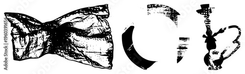 Hand drawn textile, ornamental hook, traditional hookah pipe, sketch style, artistic, graphic design elements, cultural symbols.