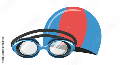 Swimming Cap and Goggles - Water Sports Gear for Pool and Open Water