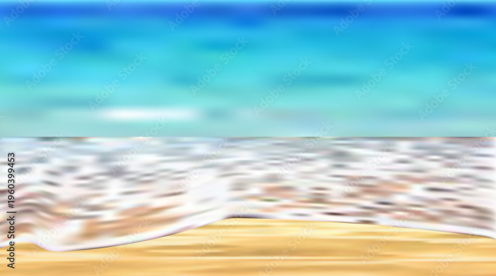 Obraz premium blue sea with beach and clouds. Bali vector graphics.