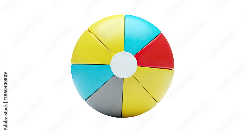 Fototapeta premium Abstract Beach Ball with Colorful Segments