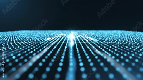 Minimalist tech background featuring a dark blue grid of glowing points