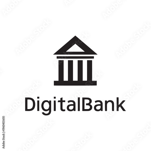 Minimalist Digital Bank Logo Icon for Modern Financial Technology