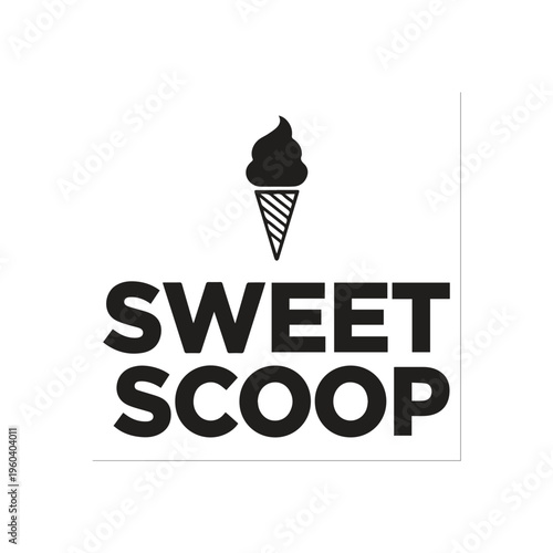 Minimalist Black Sweet Scoop Ice Cream Logo A Modern Vector Design