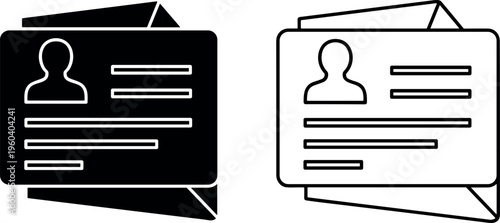 Identification card icons vector illustration, profile design, contact information symbols, user identity artwork for business and digital graphics